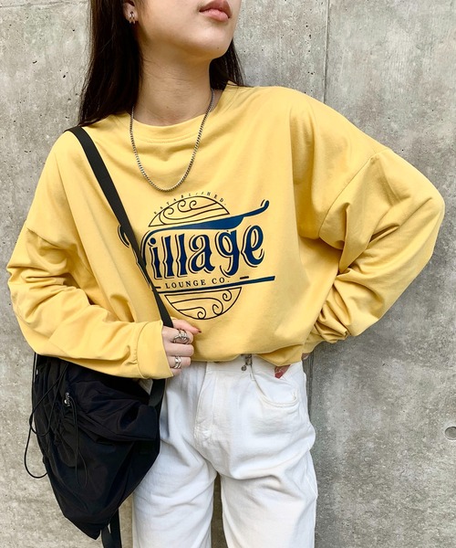 EPICKS（エピックス）の「ヴィンテージサークルプリントロンT（Tシャツ/カットソー・レディース・チャコール/ライトグレー/イエロー・M/XL/L）」の3枚目の写真