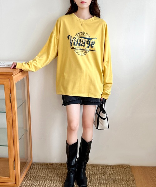 EPICKS（エピックス）の「ヴィンテージサークルプリントロンT（Tシャツ/カットソー・レディース・チャコール/ライトグレー/イエロー・M/XL/L）」の5枚目の写真