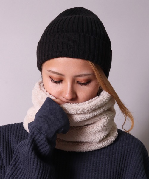 Champion（チャンピオン）の「(LF)【Champion】ブランド マーク ボア フリース ネックウォーマー（ネックウォーマー/スヌード・レディース・ブラック/ネイビー/アイボリー/ベージュ/グレイッシュベージュ/チャコールグレー・ONE SIZE）」の21枚目の写真