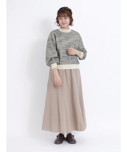 Samansa Mos2（サマンサ モスモス）の「カットツイードモックネックスウェット（Tシャツ/カットソー・レディース・キナリ/ブラウン/チャコールグレー・F）」の10枚目の写真