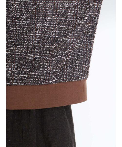 Samansa Mos2（サマンサ モスモス）の「カットツイードモックネックスウェット（Tシャツ/カットソー・レディース・キナリ/ブラウン/チャコールグレー・F）」の21枚目の写真