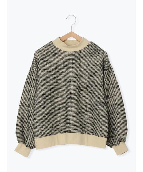 Samansa Mos2（サマンサ モスモス）の「カットツイードモックネックスウェット（Tシャツ/カットソー・レディース・キナリ/ブラウン/チャコールグレー・F）」の17枚目の写真