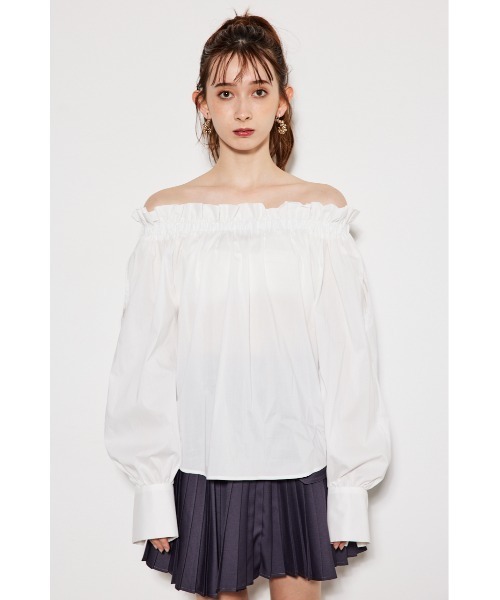 rienda（リエンダ）の「オフショルダーフリルブラウス（シャツ