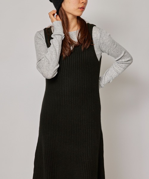 セール】【SETUP7】ノースリーブリブニットワンピース KNF037