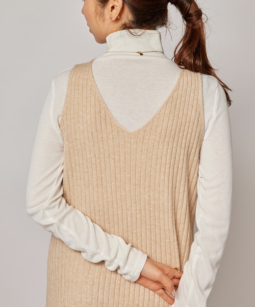 セール】【SETUP7】ノースリーブリブニットワンピース KNF037