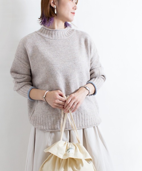 ALL ORDINARIES（オールオーディナリーズ）の「ムースプルオーバー（ニット/セーター・レディース・ベージュ/ブラック/イエロー/グレー・FREE）」の3枚目の写真