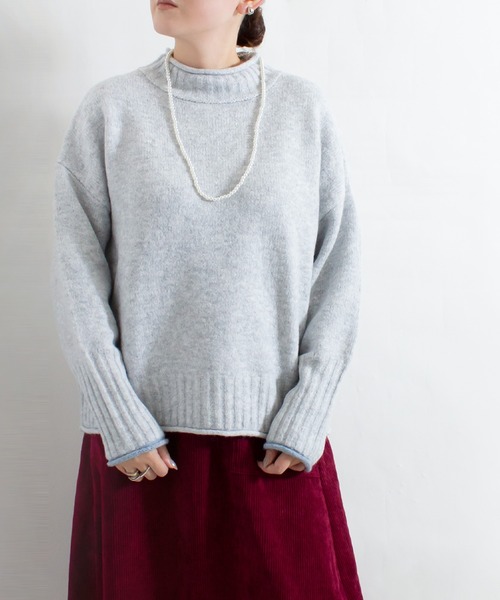 ALL ORDINARIES（オールオーディナリーズ）の「ムースプルオーバー（ニット/セーター・レディース・ベージュ/ブラック/イエロー/グレー・FREE）」の2枚目の写真