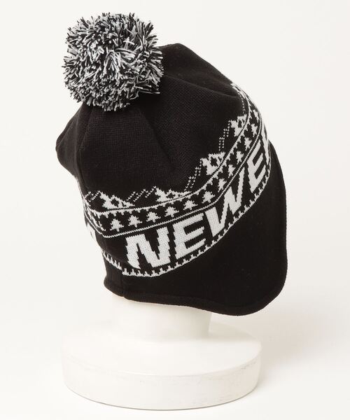 NEW ERA(ニューエラ)の「NEW ERA/ニューエラ ビーニー イヤーフラップ ポンポンニット Jacquard ジャカード (ニューエラアウトドア) 13772383(ニットキャップ/ビーニー・メンズ・ブラック・FREE)」の2枚目の写真