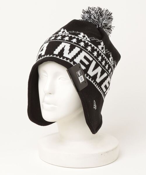 NEW ERA(ニューエラ)の「NEW ERA/ニューエラ ビーニー イヤーフラップ ポンポンニット Jacquard ジャカード (ニューエラアウトドア) 13772383(ニットキャップ/ビーニー・メンズ・ブラック・FREE)」の10枚目の写真