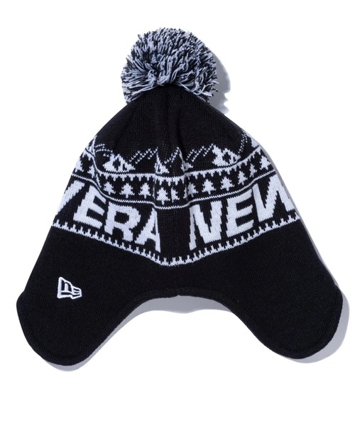 NEW ERA(ニューエラ)の「NEW ERA/ニューエラ ビーニー イヤーフラップ ポンポンニット Jacquard ジャカード (ニューエラアウトドア) 13772383(ニットキャップ/ビーニー・メンズ・ブラック・FREE)」の8枚目の写真