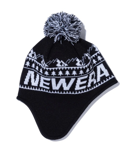 NEW ERA(ニューエラ)の「NEW ERA/ニューエラ ビーニー イヤーフラップ ポンポンニット Jacquard ジャカード (ニューエラアウトドア) 13772383(ニットキャップ/ビーニー・メンズ・ブラック・FREE)」の7枚目の写真