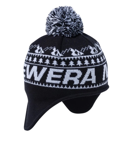 NEW ERA(ニューエラ)の「NEW ERA/ニューエラ ビーニー イヤーフラップ ポンポンニット Jacquard ジャカード (ニューエラアウトドア) 13772383(ニットキャップ/ビーニー・メンズ・ブラック・FREE)」の5枚目の写真