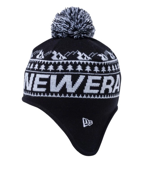 NEW ERA(ニューエラ)の「NEW ERA/ニューエラ ビーニー イヤーフラップ ポンポンニット Jacquard ジャカード (ニューエラアウトドア) 13772383(ニットキャップ/ビーニー・メンズ・ブラック・FREE)」の4枚目の写真