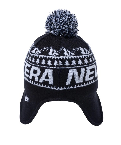 NEW ERA(ニューエラ)の「NEW ERA/ニューエラ ビーニー イヤーフラップ ポンポンニット Jacquard ジャカード (ニューエラアウトドア) 13772383(ニットキャップ/ビーニー・メンズ・ブラック・FREE)」の3枚目の写真