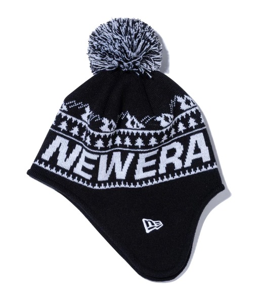 NEW ERA(ニューエラ)の「NEW ERA/ニューエラ ビーニー イヤーフラップ ポンポンニット Jacquard ジャカード (ニューエラアウトドア) 13772383(ニットキャップ/ビーニー・メンズ・ブラック・FREE)」の6枚目の写真