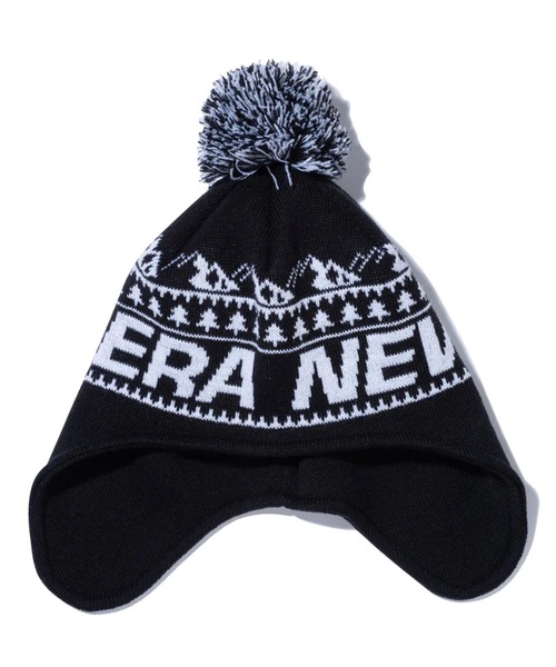 NEW ERA(ニューエラ)の「NEW ERA/ニューエラ ビーニー イヤーフラップ ポンポンニット Jacquard ジャカード (ニューエラアウトドア) 13772383(ニットキャップ/ビーニー・メンズ・ブラック・FREE)」の9枚目の写真