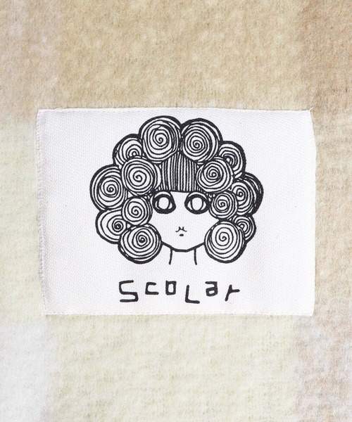 ScoLar（スカラー）の「633300：ふわふわチェック柄マフラー（マフラー・レディース・オレンジ/グリーン/アイボリー/パープル/ブラック・FREE）」の12枚目の写真