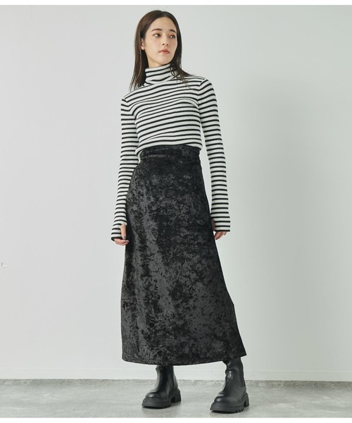 セール】クラッシュベロアフレアロングスカート（スカート）｜ANAP