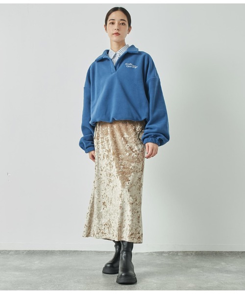 ANAP(アナップ)の「クラッシュベロアフレアロングスカート(スカート・レディース・カーキ/ブラック/ベージュ・FREE)」の13枚目の写真