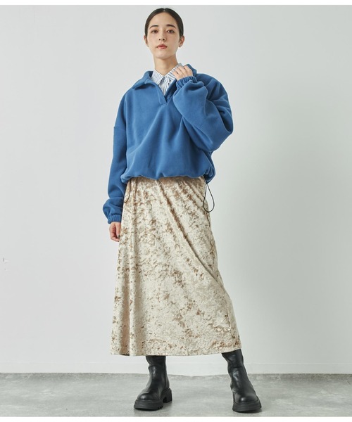 セール】クラッシュベロアフレアロングスカート（スカート）｜ANAP