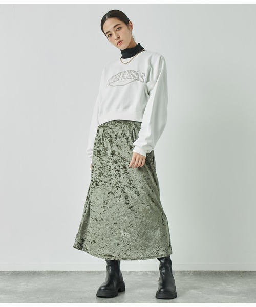ANAP(アナップ)の「クラッシュベロアフレアロングスカート(スカート・レディース・カーキ/ブラック/ベージュ・FREE)」の17枚目の写真