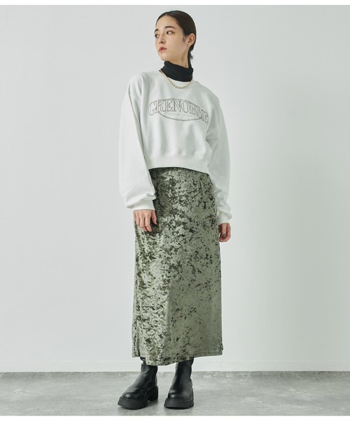 セール】クラッシュベロアフレアロングスカート（スカート）｜ANAP