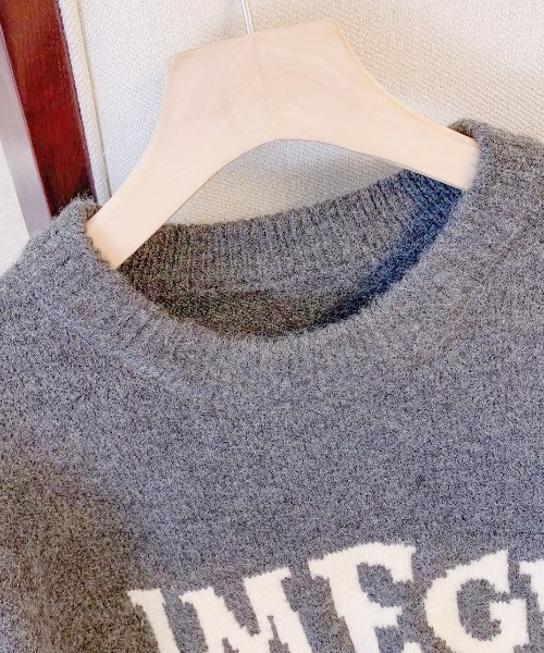 Achic(アシック)の「デザイン ロゴ ニットトップス(Tシャツ/カットソー・レディース・ブラウン系その他/アイボリー/グレー/ブラック・M)」の13枚目の写真
