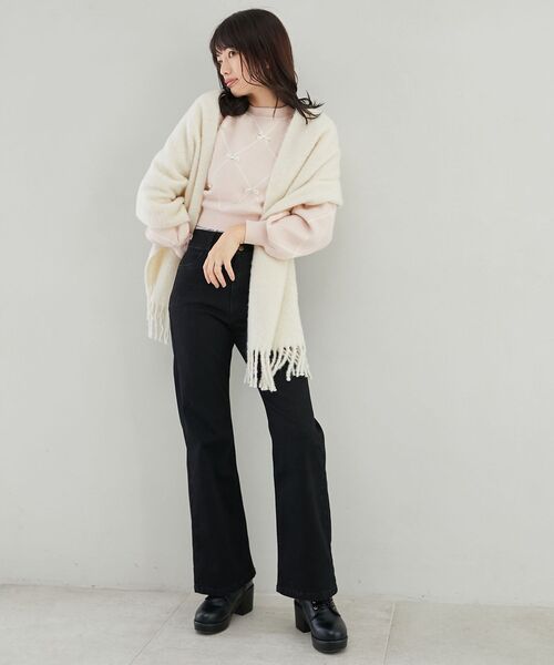 MAJESTIC LEGON（マジェスティックレゴン）の「ブークレストール（ストール/ショール・レディース・ブルー/アイボリー/グレー/ピンク・FREE）」の6枚目の写真