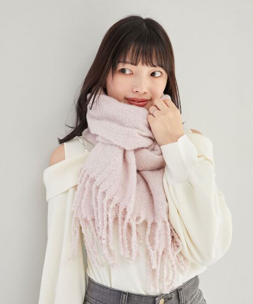 MAJESTIC LEGON（マジェスティックレゴン）の「ブークレストール（ストール/ショール・レディース・ブルー/アイボリー/グレー/ピンク・FREE）」の7枚目の写真