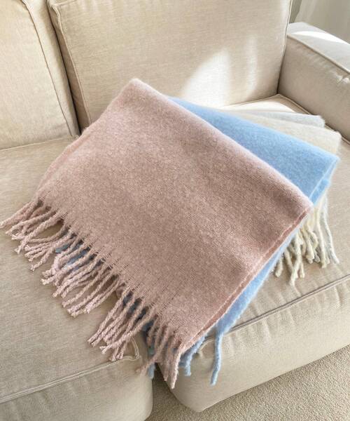 MAJESTIC LEGON（マジェスティックレゴン）の「ブークレストール（ストール/ショール・レディース・ブルー/アイボリー/グレー/ピンク・FREE）」の9枚目の写真