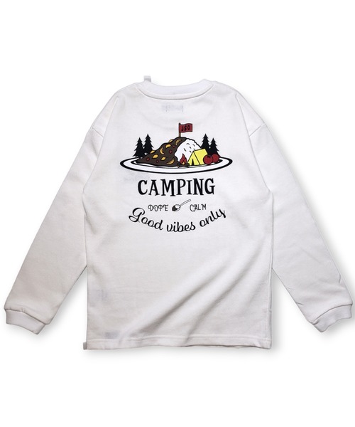 JUNKSOUL(ジャンクソウル)の「JUNKSOUL OUTDOOR/カレーキャンプ場ロンT (M4)(Tシャツ/カットソー・キッズ・マスタード/ホワイト・110/150/130/140/100/120/160)」の1枚目の写真