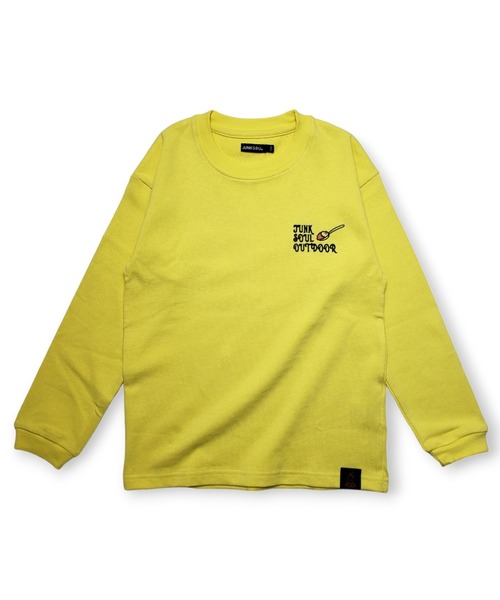 JUNKSOUL(ジャンクソウル)の「JUNKSOUL OUTDOOR/カレーキャンプ場ロンT (M4)(Tシャツ/カットソー・キッズ・マスタード/ホワイト・110/150/130/140/100/120/160)」の3枚目の写真