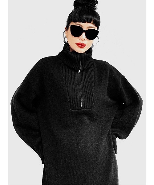 セール】【LVEU.】ハーフジップニットロングワンピース(Ai select  