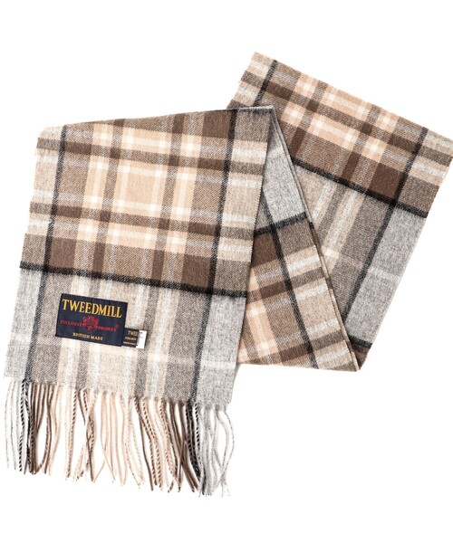 TWEED MILL（ツイードミル）の「【TWEEDMILL/ツイードミル】Lambswool Muffler Check 25（マフラー・メンズ・パープル系その他2/ブラック系その他/ブラック系その他2/イエロー系その他/ブルー系その他7/ベージュ系その他/イエロー系その他2・FREE）」の4枚目の写真
