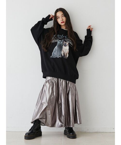 jouetie（ジュエティ）の「メタリックフレアギャザースカート（スカート・レディース・シルバー/グレー・MEDIUM）」の16枚目の写真