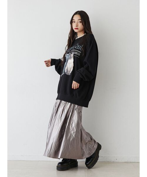 jouetie（ジュエティ）の「メタリックフレアギャザースカート（スカート・レディース・シルバー/グレー・MEDIUM）」の18枚目の写真