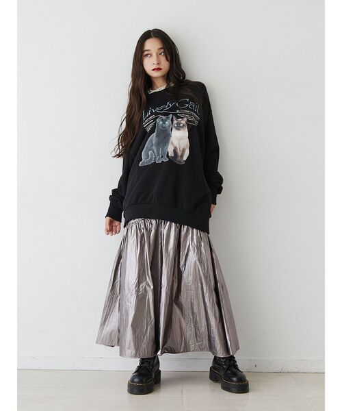 jouetie（ジュエティ）の「メタリックフレアギャザースカート（スカート・レディース・シルバー/グレー・MEDIUM）」の19枚目の写真