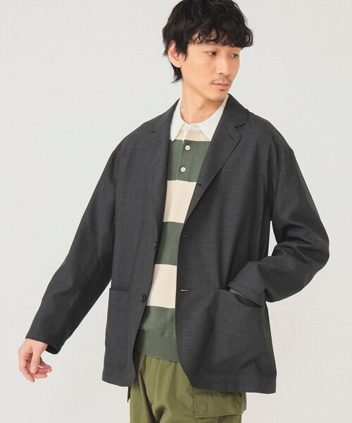 BEAMS（ビームス）の「BEAMS / 7ゲージ ボーダー ラガー ニットポロシャツ（ポロシャツ・メンズ・オリーブ/ブラウン・M/L/XL/S）」の8枚目の写真