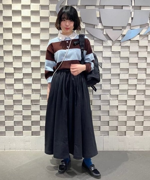 BEAMS（ビームス）の「BEAMS / 7ゲージ ボーダー ラガー ニットポロシャツ（ポロシャツ・メンズ・オリーブ/ブラウン・M/L/XL/S）」の19枚目の写真