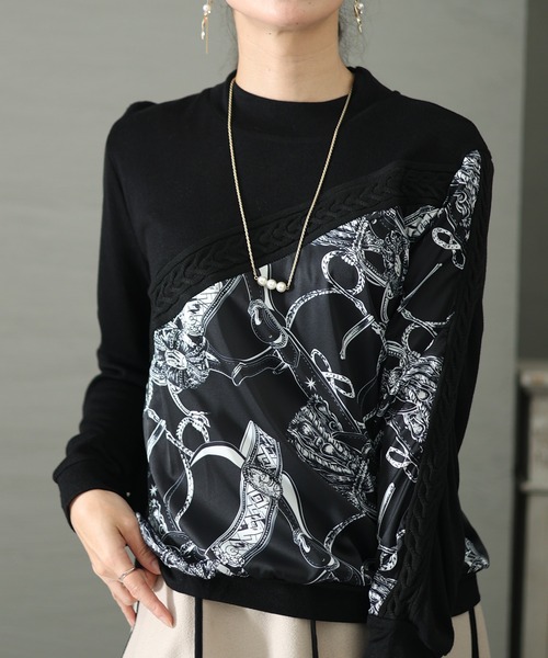 切替デザイン異素材トップス（その他トップス）｜Sawa a la mode（サワアラモード）