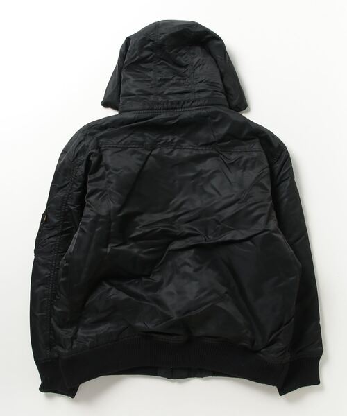 ※ALPHA（アルファ）の「ALPHA/アルファ HOODED RIB JACKET フーデッドリブジャケット 大きいサイズ（ブルゾン・メンズ・チャコール/ブラック・3L）」の3枚目の写真