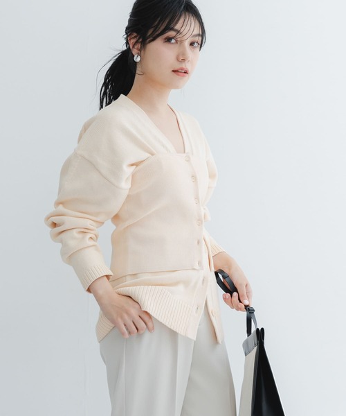URBAN RESEARCH ROSSO WOMEN（アーバンリサーチ　ロッソ）の「ウエストシェイプカーディガン（カーディガン/ボレロ・レディース・アイボリー/イエロー・FREE）」の3枚目の写真