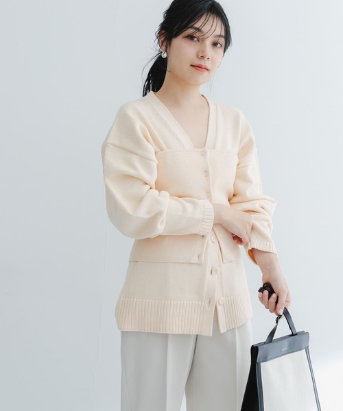 URBAN RESEARCH ROSSO WOMEN（アーバンリサーチ　ロッソ）の「ウエストシェイプカーディガン（カーディガン/ボレロ・レディース・アイボリー/イエロー・FREE）」の4枚目の写真
