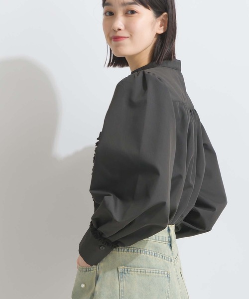 PICCIN（ピッチン）の「タック袖フリルブラウス（シャツ/ブラウス・レディース・オフホワイト/ブラック・M）」の15枚目の写真