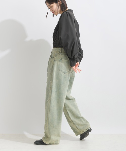 PICCIN（ピッチン）の「タック袖フリルブラウス（シャツ/ブラウス・レディース・オフホワイト/ブラック・M）」の17枚目の写真