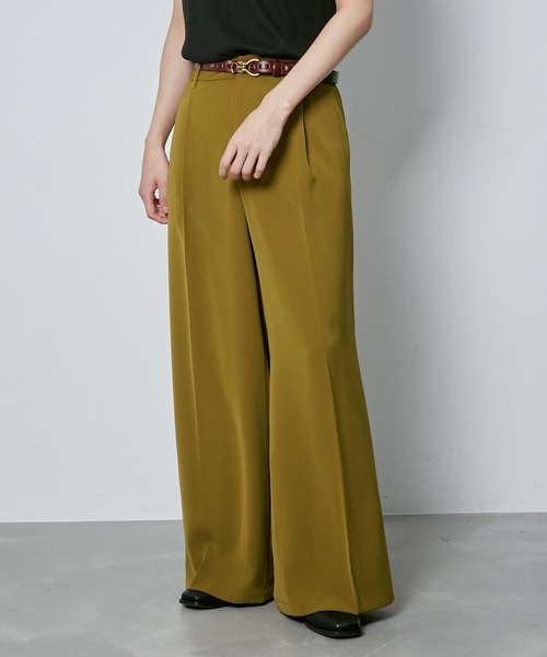 JUNRED（ジュンレッド）の「セットアップ対応 / ドレープダブルクロスマキシフレアパンツ（スラックス・メンズ・ブラック/ミント/グリーン系その他2・L/M/S）」の3枚目の写真