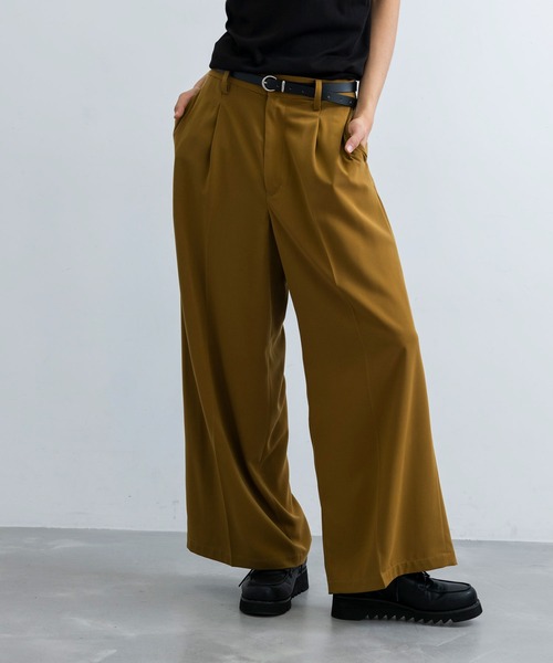 JUNRED（ジュンレッド）の「セットアップ対応 / ドレープダブルクロスマキシフレアパンツ（スラックス・メンズ・ブラック/ミント/グリーン系その他2・L/M/S）」の16枚目の写真