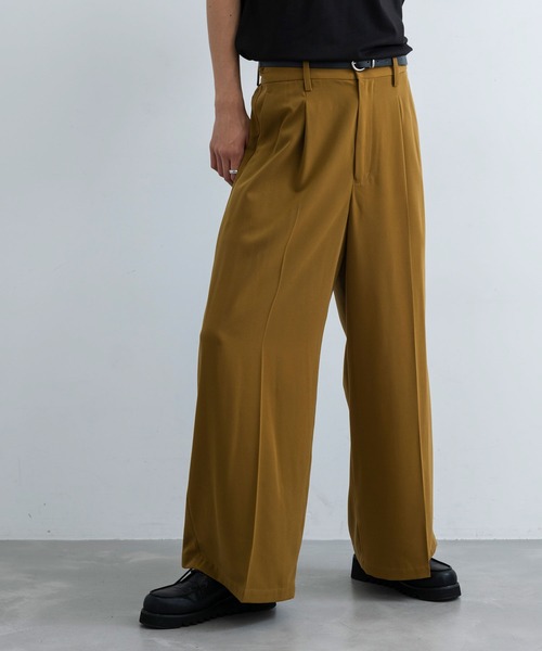 JUNRED（ジュンレッド）の「セットアップ対応 / ドレープダブルクロスマキシフレアパンツ（スラックス・メンズ・ブラック/ミント/グリーン系その他2・L/M/S）」の17枚目の写真