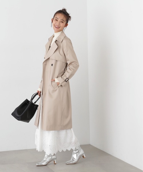 N.（N. Natural Beauty Basic）（エヌエヌナチュラルビューティーベーシック）の「【S Size Line】◆ベーシックツイルトレンチコート（トレンチコート・レディース・ベージュ/ライトベージュ・SMALL/MEDIUM）」の7枚目の写真