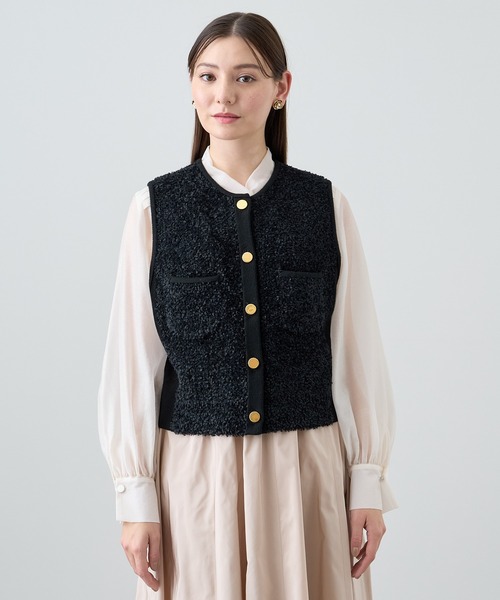 ANAYI アナイ モールコンビクルーネックジレ ANAYI（アナイ）の「モールコンビクルーネックジレ（ニット